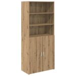 vidaXL Highboard Remeselný dub 80 x 42,5 x 185 cm Kompozitné drevo – Obrázok 2