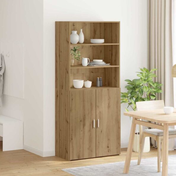 vidaXL Highboard Remeselný dub 80 x 42,5 x 185 cm Kompozitné drevo – Obrázok 4