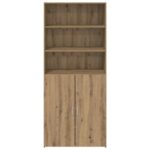 vidaXL Highboard Remeselný dub 80 x 42,5 x 185 cm Kompozitné drevo – Obrázok 6