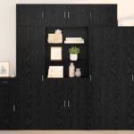 vidaXL Highboard Čierny dub 80 x 42,5 x 185 cm Kompozitné drevo