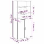 vidaXL Highboard Čierny dub 80 x 42,5 x 185 cm Kompozitné drevo – Obrázok 13