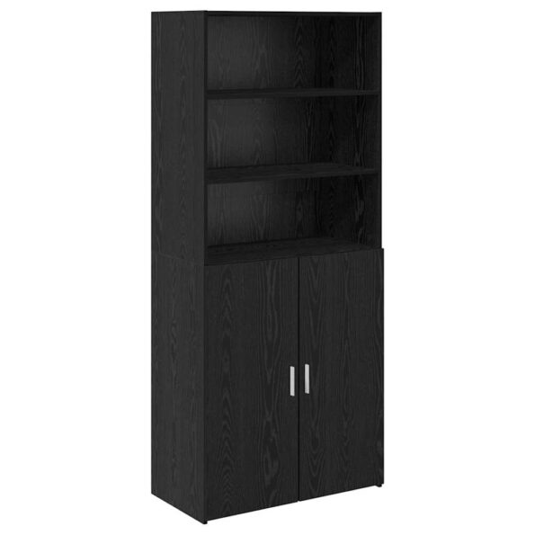 vidaXL Highboard Čierny dub 80 x 42,5 x 185 cm Kompozitné drevo – Obrázok 2