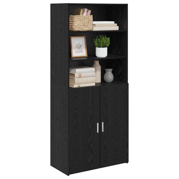 vidaXL Highboard Čierny dub 80 x 42,5 x 185 cm Kompozitné drevo – Obrázok 3