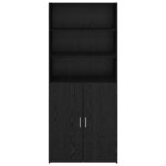 vidaXL Highboard Čierny dub 80 x 42,5 x 185 cm Kompozitné drevo – Obrázok 6