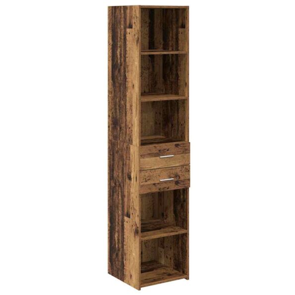 vidaXL Highboard Staré drevo 40 x 42,5 x 185 cm Kompozitné drevo – Obrázok 2