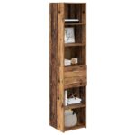 vidaXL Highboard Staré drevo 40 x 42,5 x 185 cm Kompozitné drevo – Obrázok 3