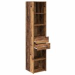 vidaXL Highboard Staré drevo 40 x 42,5 x 185 cm Kompozitné drevo – Obrázok 5