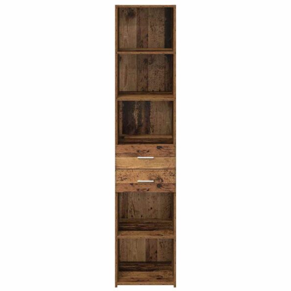 vidaXL Highboard Staré drevo 40 x 42,5 x 185 cm Kompozitné drevo – Obrázok 6