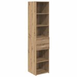 vidaXL Highboard Remeselný dub 40 x 42,5 x 185 cm Kompozitné drevo – Obrázok 2