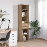 vidaXL Highboard Remeselný dub 40 x 42,5 x 185 cm Kompozitné drevo – Obrázok 4
