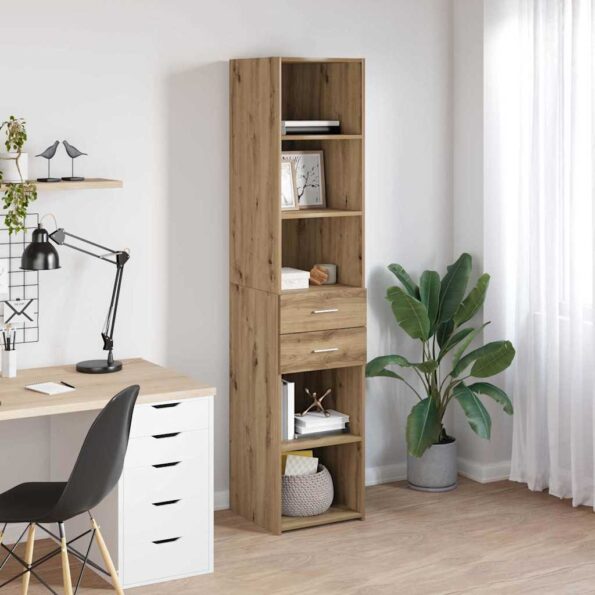 vidaXL Highboard Remeselný dub 40 x 42,5 x 185 cm Kompozitné drevo – Obrázok 4