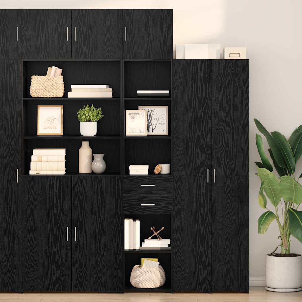 3402637_1.jpg vidaXL Highboard Čierny dub 40 x 42,5 x 185 cm Kompozitné drevo – Obrázok 1
