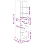 vidaXL Highboard Čierny dub 40 x 42,5 x 185 cm Kompozitné drevo – Obrázok 13