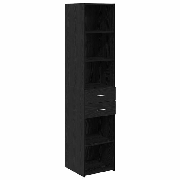 vidaXL Highboard Čierny dub 40 x 42,5 x 185 cm Kompozitné drevo – Obrázok 2
