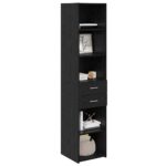 vidaXL Highboard Čierny dub 40 x 42,5 x 185 cm Kompozitné drevo – Obrázok 3