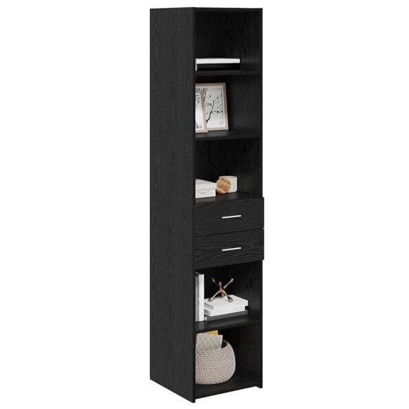 vidaXL Highboard Čierny dub 40 x 42,5 x 185 cm Kompozitné drevo – Obrázok 3