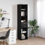vidaXL Highboard Čierny dub 40 x 42,5 x 185 cm Kompozitné drevo – Obrázok 4