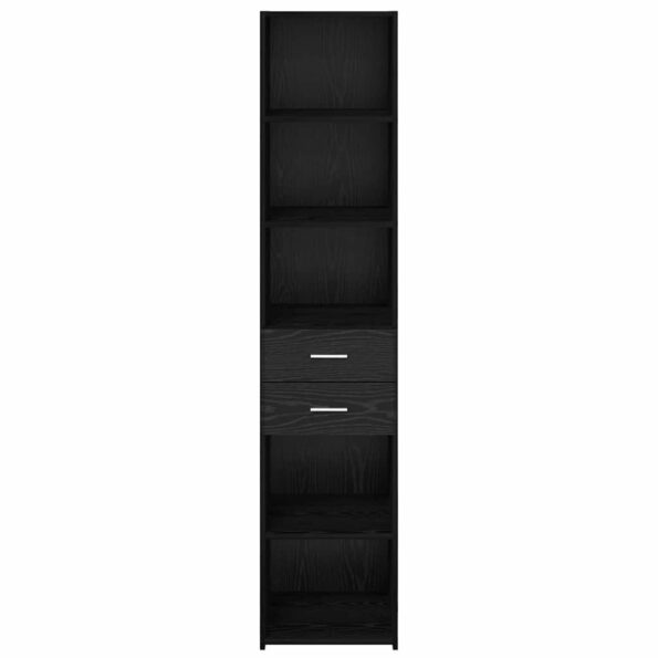 vidaXL Highboard Čierny dub 40 x 42,5 x 185 cm Kompozitné drevo – Obrázok 6
