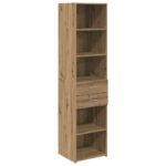 vidaXL Highboard Remeselný dub 45 x 42,5 x 185 cm Kompozitné drevo – Obrázok 2