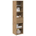 vidaXL Highboard Remeselný dub 45 x 42,5 x 185 cm Kompozitné drevo – Obrázok 3