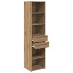 vidaXL Highboard Remeselný dub 45 x 42,5 x 185 cm Kompozitné drevo – Obrázok 5