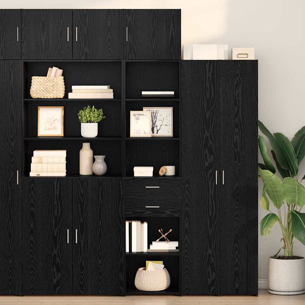 3402640_1.jpg vidaXL Highboard Čierny dub 45 x 42,5 x 185 cm Kompozitné drevo – Obrázok 1