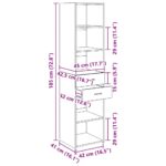 vidaXL Highboard Čierny dub 45 x 42,5 x 185 cm Kompozitné drevo – Obrázok 13