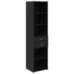 vidaXL Highboard Čierny dub 45 x 42,5 x 185 cm Kompozitné drevo – Obrázok 2