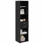 vidaXL Highboard Čierny dub 45 x 42,5 x 185 cm Kompozitné drevo – Obrázok 3
