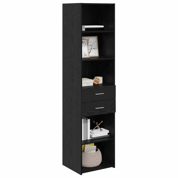 vidaXL Highboard Čierny dub 45 x 42,5 x 185 cm Kompozitné drevo – Obrázok 3