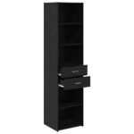 vidaXL Highboard Čierny dub 45 x 42,5 x 185 cm Kompozitné drevo – Obrázok 5