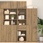 vidaXL Highboard Remeselný dub 50 x 42,5 x 185 cm Kompozitné drevo