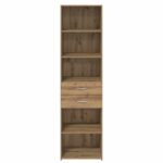 vidaXL Highboard Remeselný dub 50 x 42,5 x 185 cm Kompozitné drevo – Obrázok 6