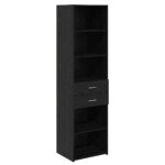 vidaXL Highboard Čierny dub 50 x 42,5 x 185 cm Kompozitné drevo – Obrázok 2