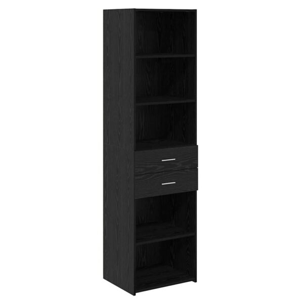 vidaXL Highboard Čierny dub 50 x 42,5 x 185 cm Kompozitné drevo – Obrázok 2