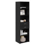 vidaXL Highboard Čierny dub 50 x 42,5 x 185 cm Kompozitné drevo – Obrázok 3