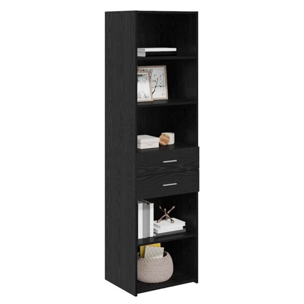 vidaXL Highboard Čierny dub 50 x 42,5 x 185 cm Kompozitné drevo – Obrázok 3