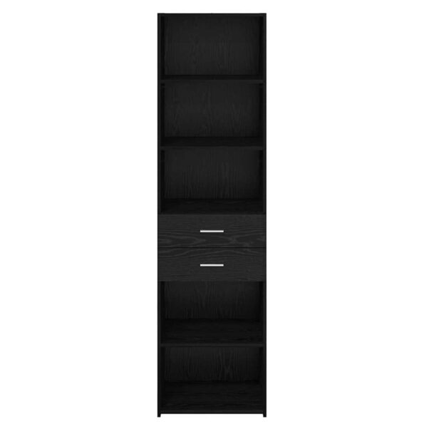 vidaXL Highboard Čierny dub 50 x 42,5 x 185 cm Kompozitné drevo – Obrázok 6