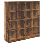 vidaXL Highboard 2 pcs Staré drevo 136 x 37 x 142 cm Kompozitné drevo – Obrázok 2