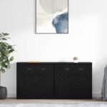 vidaXL Komody 2 pcs Čierny dub 70 x 35,5 x 67,5 cm Kompozitné drevo