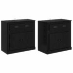vidaXL Komody 2 pcs Čierny dub 70 x 35,5 x 67,5 cm Kompozitné drevo – Obrázok 2