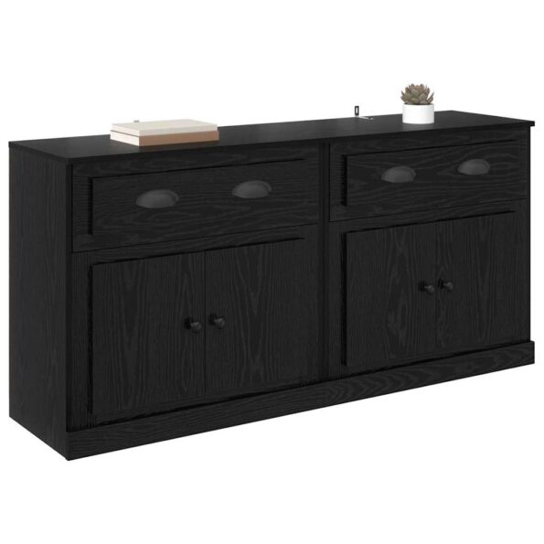 vidaXL Komody 2 pcs Čierny dub 70 x 35,5 x 67,5 cm Kompozitné drevo – Obrázok 3