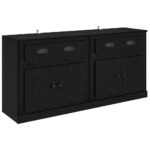 vidaXL Komody 2 pcs Čierny dub 70 x 35,5 x 67,5 cm Kompozitné drevo – Obrázok 5