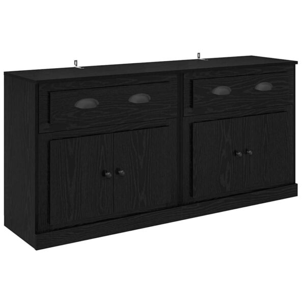 vidaXL Komody 2 pcs Čierny dub 70 x 35,5 x 67,5 cm Kompozitné drevo – Obrázok 5