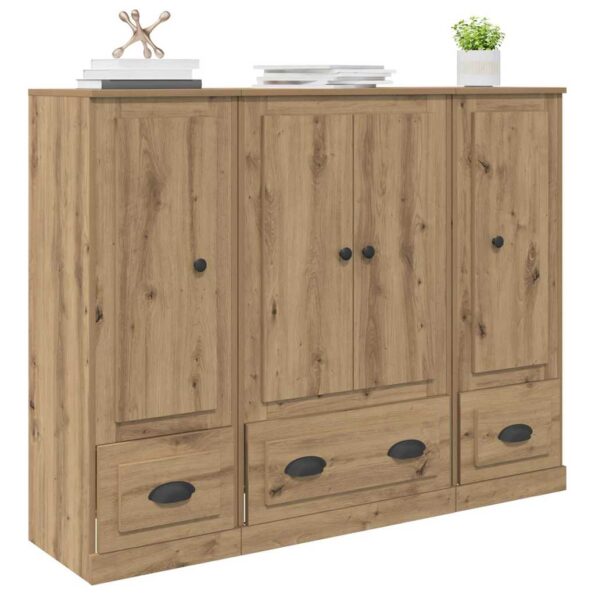 vidaXL Highboard so zásuvkou 3 pcs Remeselný dub Kompozitné drevo – Obrázok 3
