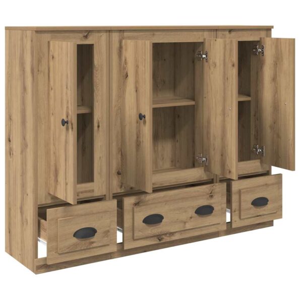 vidaXL Highboard so zásuvkou 3 pcs Remeselný dub Kompozitné drevo – Obrázok 6