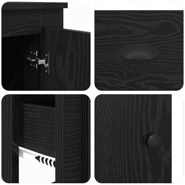 vidaXL Highboard so zásuvkou 3 pcs Čierny dub Kompozitné drevo – Obrázok 13