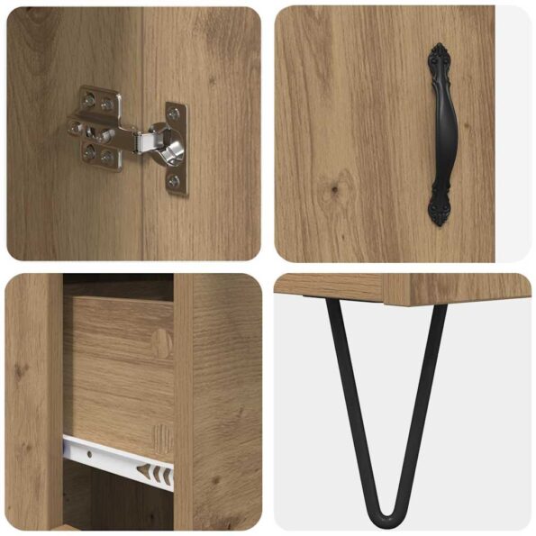 vidaXL Highboard Remeselný dub 69,5 x 34 x 90 cm Kompozitné drevo – Obrázok 11