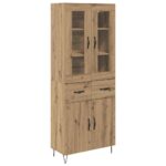 vidaXL Highboard Remeselný dub 69,5 x 34 x 90 cm Kompozitné drevo – Obrázok 2