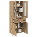 vidaXL Highboard Remeselný dub 69,5 x 34 x 90 cm Kompozitné drevo – Obrázok 3